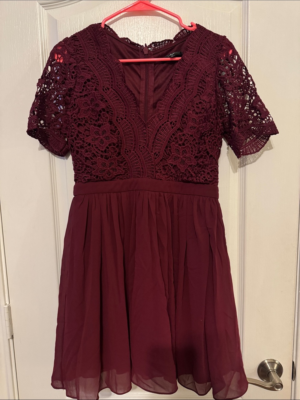 Lulu's Wine Lace Bodice Dress